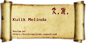 Kulik Melinda névjegykártya